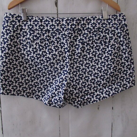 J Crew Shorts 14 Blue Print Flat Front Preppy Side Zip - Picture 2 of 4
